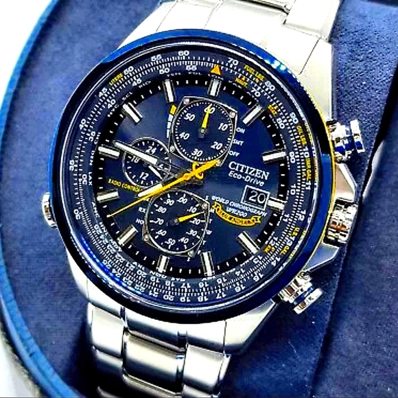 Citizen Blue Angels World Chronograph AT8020-54L Eco Drive Men's Watch B… - Picture 1 of 7